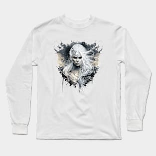 Woman Beauty Portrait Fantasy Painting Wild Life Adventure Long Sleeve T-Shirt